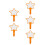 5Pièces Paddles Effaçables Réutilisables Orange Pour Note Et Vote 7