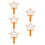 5Pièces Paddles Effaçables Réutilisables Orange Pour Note Et Vote 10