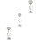 3 Pcs Retro Crystal Candle Holder Iron Candlestick For Wedding Decor 5
