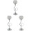 3 Pcs Retro Crystal Candle Holder Iron Candlestick For Wedding Decor 2