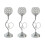 3 Pcs Retro Crystal Candle Holder Iron Candlestick For Wedding Decor 4