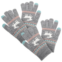 2 Paar Kinder Gebreide Kersthandschoenen
