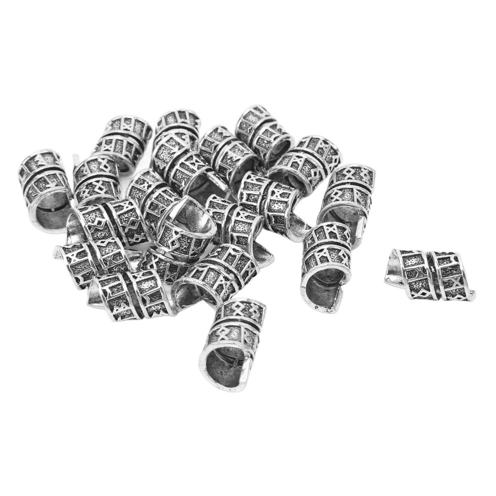 Unisex 20Pcs Alloy Dreadlocks Beads Large Hole Beard Hair Decoration Diy Accessories