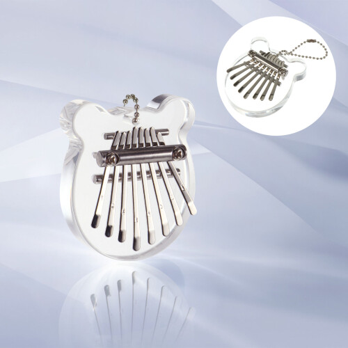 Mini Instrument Musical Kalimba Transparent 8 Clés En Sapele 1