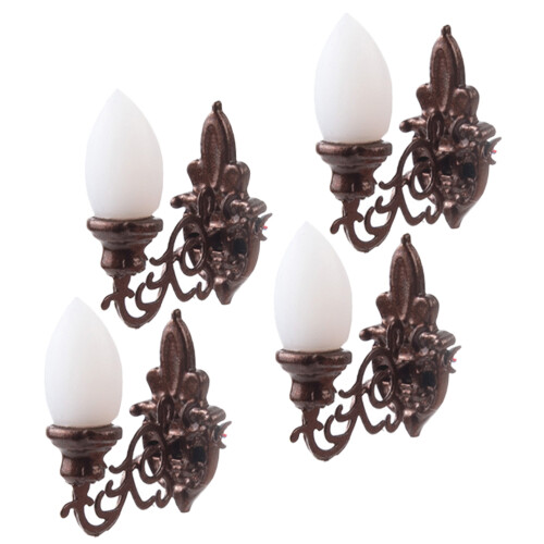 12Pcs Tiny Wall Lamp Model Durable Miniature Scene Decoration