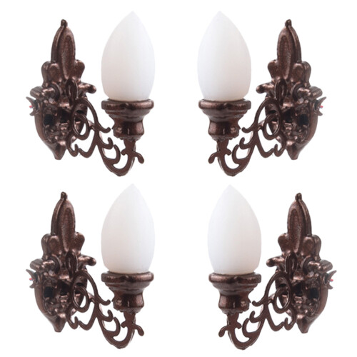 12Pcs Tiny Wall Lamp Model Durable Miniature Scene Decoration 2