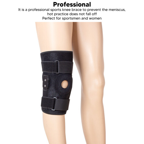 Sports Knee Brace with Hinged Support Aluminum Strips Soft Padding Durable 2