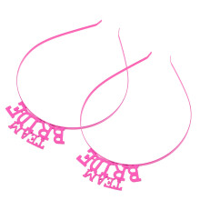 6Pcs Rosy Bridal Hair Hoops Elegant Letter Design Wedding Headbands
