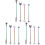 3 Sets Industrial Barbell Earrings For Double Ear Piercing 2