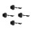 4Pièces Couvre Valve Alliage Aluminium Noir Anti Débris 9