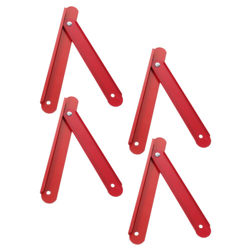 8Pièces Accessoires Échelle Charnières Pliantes En Aluminium Rouge 2