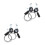 2 Pairs Speed Bike Thumb Shifter Top Mount Adjustable Cable 7