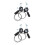 2 Pairs Speed Bike Thumb Shifter Top Mount Adjustable Cable 8