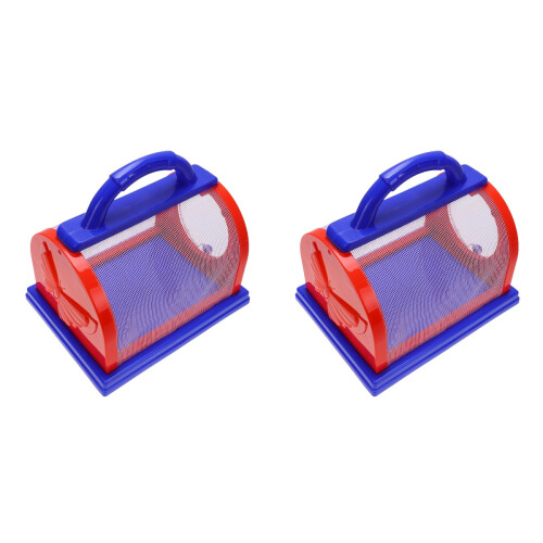 Two Sets Kids Plastic Bug Cage With Handle Mesh Frame Includes Tools 1