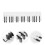 2Pcs Wall-Mounted Coat Hanger With 16 Piano Keys Hooks Black 9