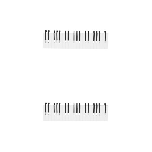 2Pcs Wall-Mounted Coat Hanger With 16 Piano Keys Hooks Black 2