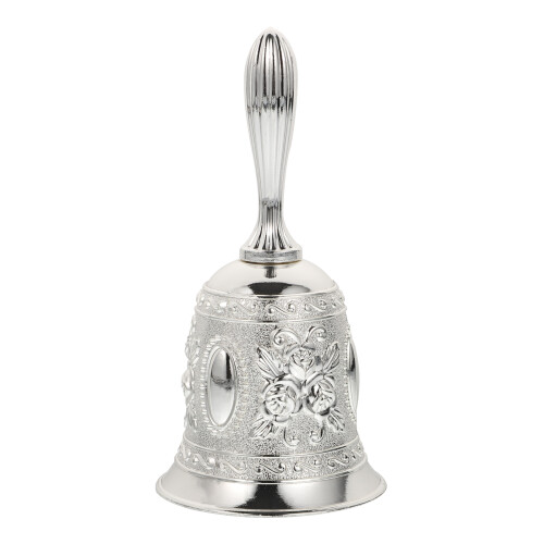 2 Pcs Zinc Alloy Bar Hand Bell For Restaurant Dinner Reminder Silver