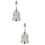 2 Pcs Zinc Alloy Bar Hand Bell For Restaurant Dinner Reminder Silver 7