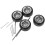 2Sets High Realism Rc Car Wheels Tires Metal Rubber Plastic DIY Set 2