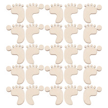 100Pcs Unfinished Footprint Wood Slices for Scrapbooking Art