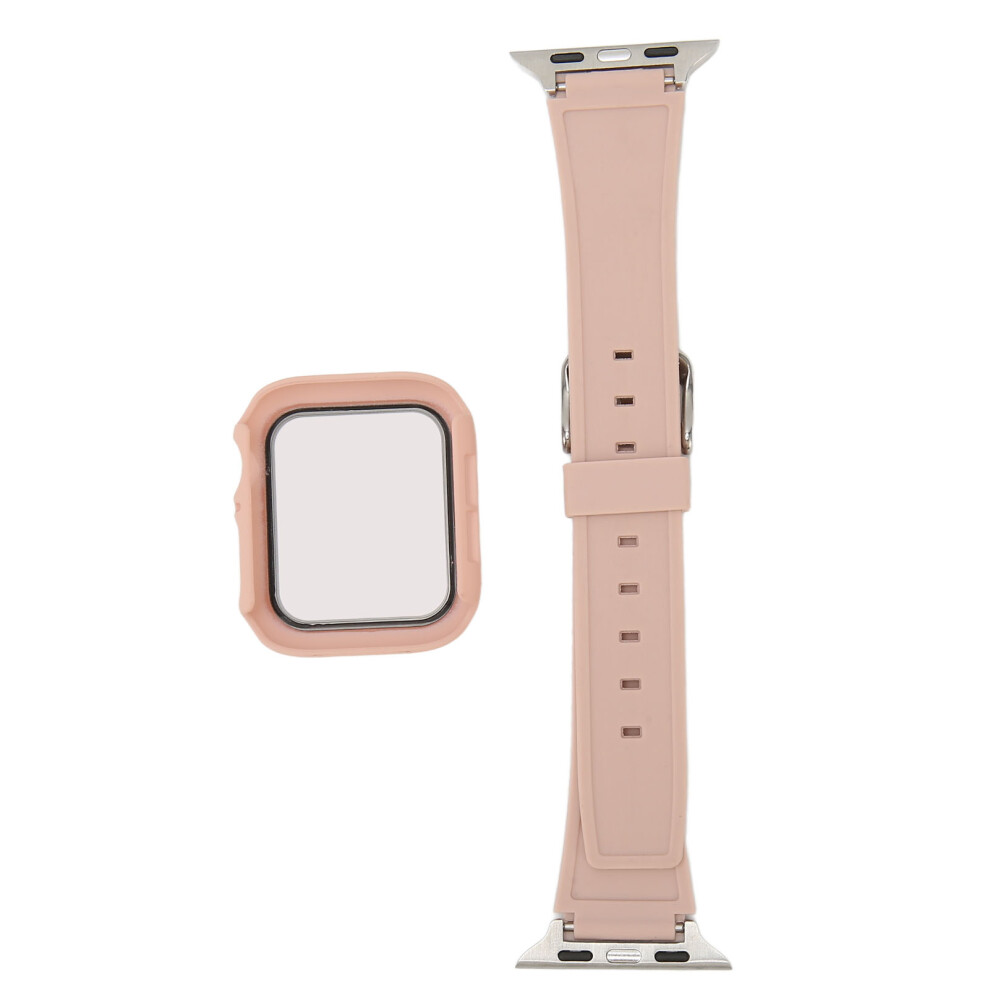 40mm Pink TPU PC Watch Strap Protective Case for iWatch-image-OPC-PKZZ5FP-NEW