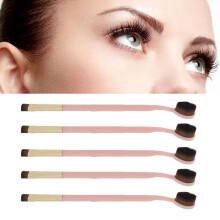 Rosa Doppel-Ende Make-up-Pinsel, Nylonhaare, weiches Foundation- und Lidschattenwerkzeug
