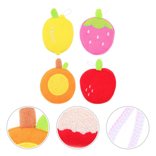 4Stk. Tierbadetuch Peeling Polyesterfaser Für Kinder 2