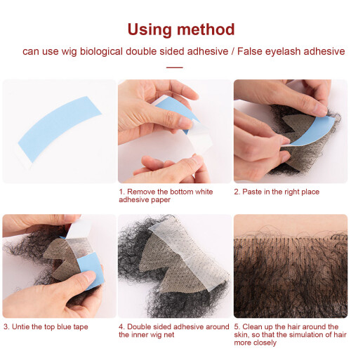 Realistic Black Fake Pubic Hair for Dolls Breathable Mesh Design 2