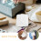2Paire Poignets Fausses Blanches Tissu Accessoires Mode Pour 8