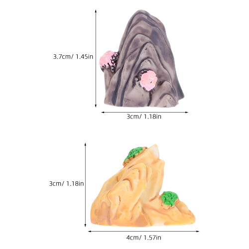 4St Assorti Resin Mini Rotspartijen Voor Micro En Aquarium 1