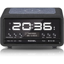 DAB+  FM Radio, Alarm Clock, Wireless Phone Charging, Large Digit Display, Dual Bedside Alarm Clock with Wireless Streaming