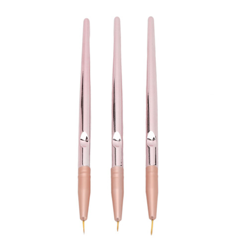 Nail-Art-Liner-Pinsel Roségold Nylonborsten 3 Stück