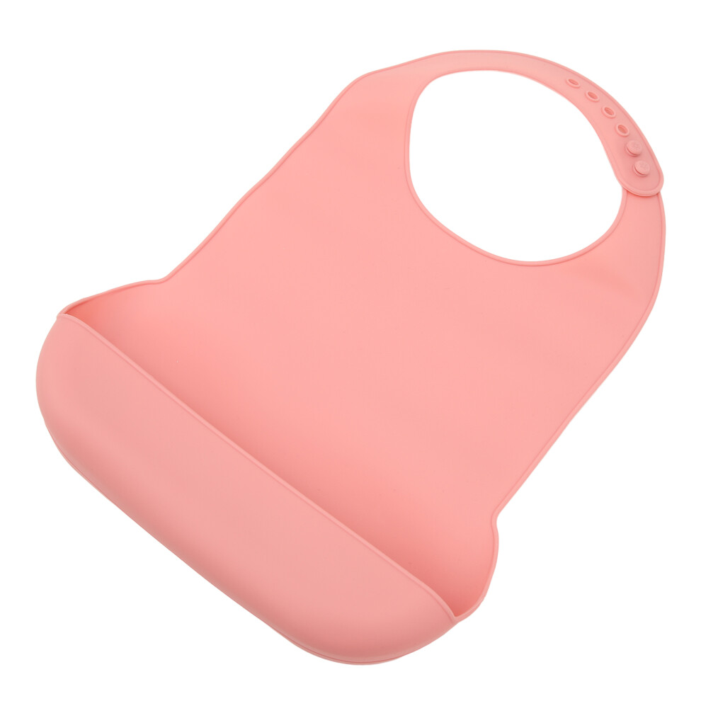 Pink Senior Reusable Silicone Waterproof Adult Bibs Washable Meal Protector