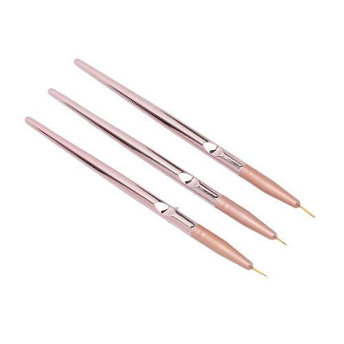 Nail-Art-Liner-Pinsel Roségold Nylonborsten 3 Stück 1