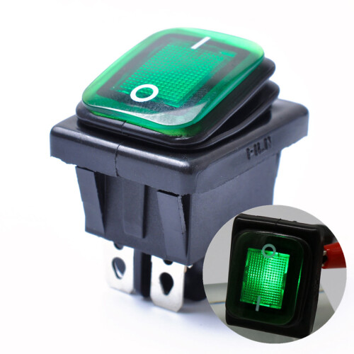 Bootsschalter Rocker 4-Pin Grün Wasserdicht Für Auto