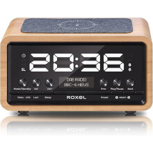 Bedside Radio, DAB/DAB & FM Radio, Alarm Clock, Wireless Phone Charging, Large Digit Display, Dual Bedside Alarm Clock with Wireless Streaming
