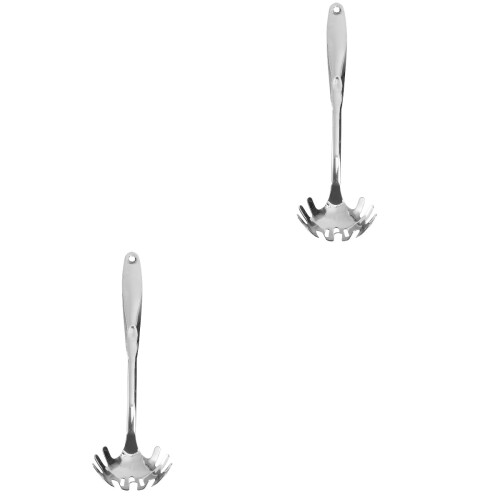 2Pcs Silver Stainless Steel Slotted Spoon Skimmer for Safe Use 2
