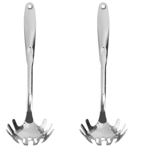 2Pcs Silver Stainless Steel Slotted Spoon Skimmer for Safe Use 1