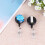 4 Pcs ABS Retractable Badge Reel With Clip Blue Sky 9