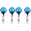 4 Pcs ABS Retractable Badge Reel With Clip Blue Sky 2