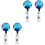 4 Pcs ABS Retractable Badge Reel With Clip Blue Sky 3
