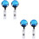 4 Pcs ABS Retractable Badge Reel With Clip Blue Sky 6