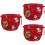 3Pièces Chauffe-Théières Rouges En Coton, Protection Thermique 8