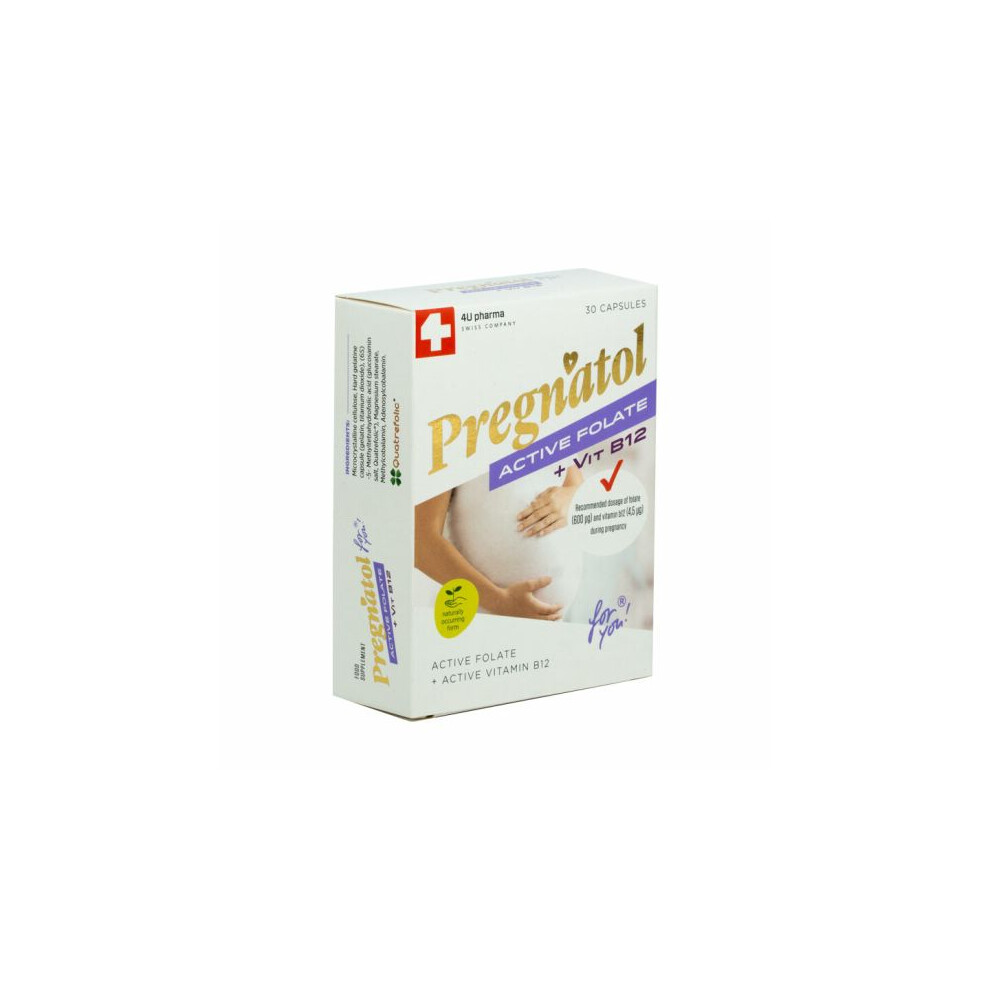 Amazing Herbs Pregnatol Active Folate + Vitamin B12 30 Capsules