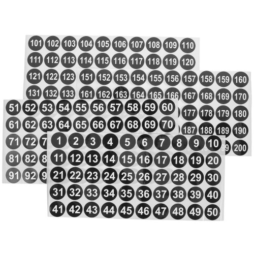 4Blatt Schwarze Nummernaufkleber Vinyl Für Zuhause & Organisation