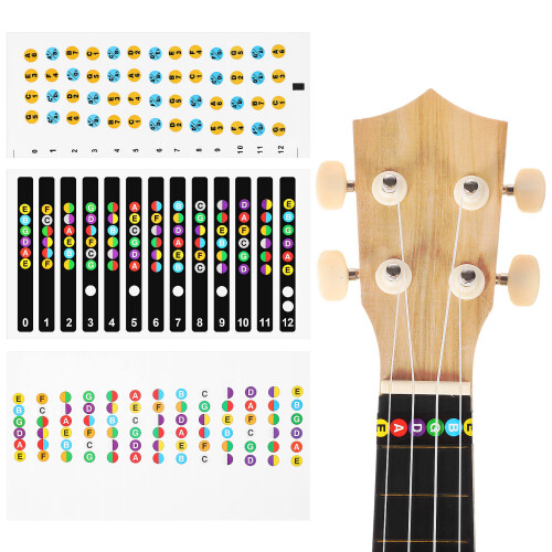 Autocollants Notes Ukulélé Papier Couleurs Vives Pour Débutants 1