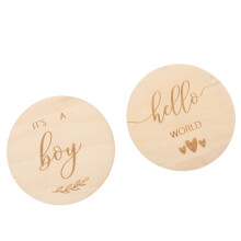 4 Holz Baby Karten
