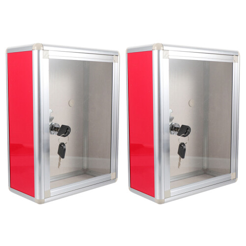 Outdoor-Wandbriefkasten Rot Metall 2