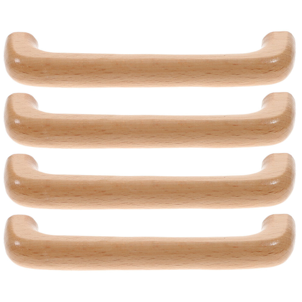 4Pcs Wood Cabinet Handles: Arch Shaped Drawer Pulls With Screws 061145560170