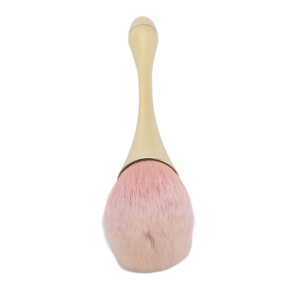Nail Dust Brush for Makeup Art Powder Removal Soft Bristles Champagne Gold